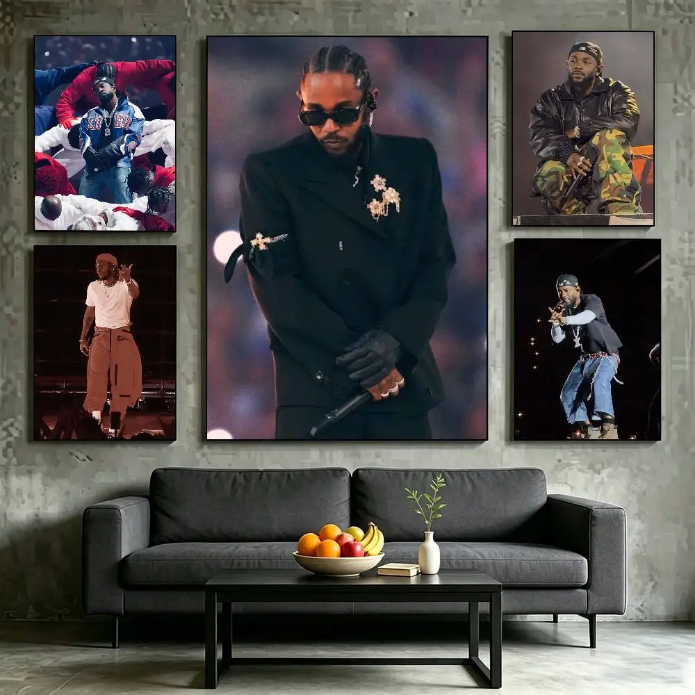 R-Rapper K-Kendrick Lamar Poster Waterproof Wall Art Sticker For Bar Living Room Vintage Decor High Quality Print Gift