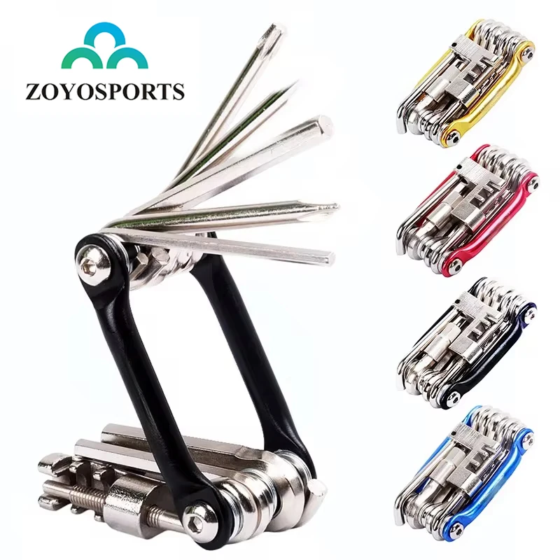 ZOYOSPORTS 11 in 1 MTB bike accessories tools Multifunction Repair Set Road Bike Repair Kit Wrench Screwdriver