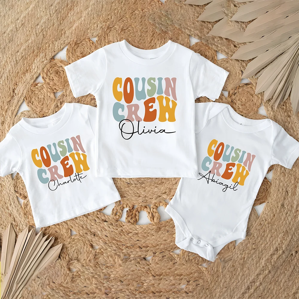 Personalized Cousin Crew Shirt Family Matching Cousins T-shirt New To The Cousin Crew Outfit Child Summer Tee Tops Baby Romper