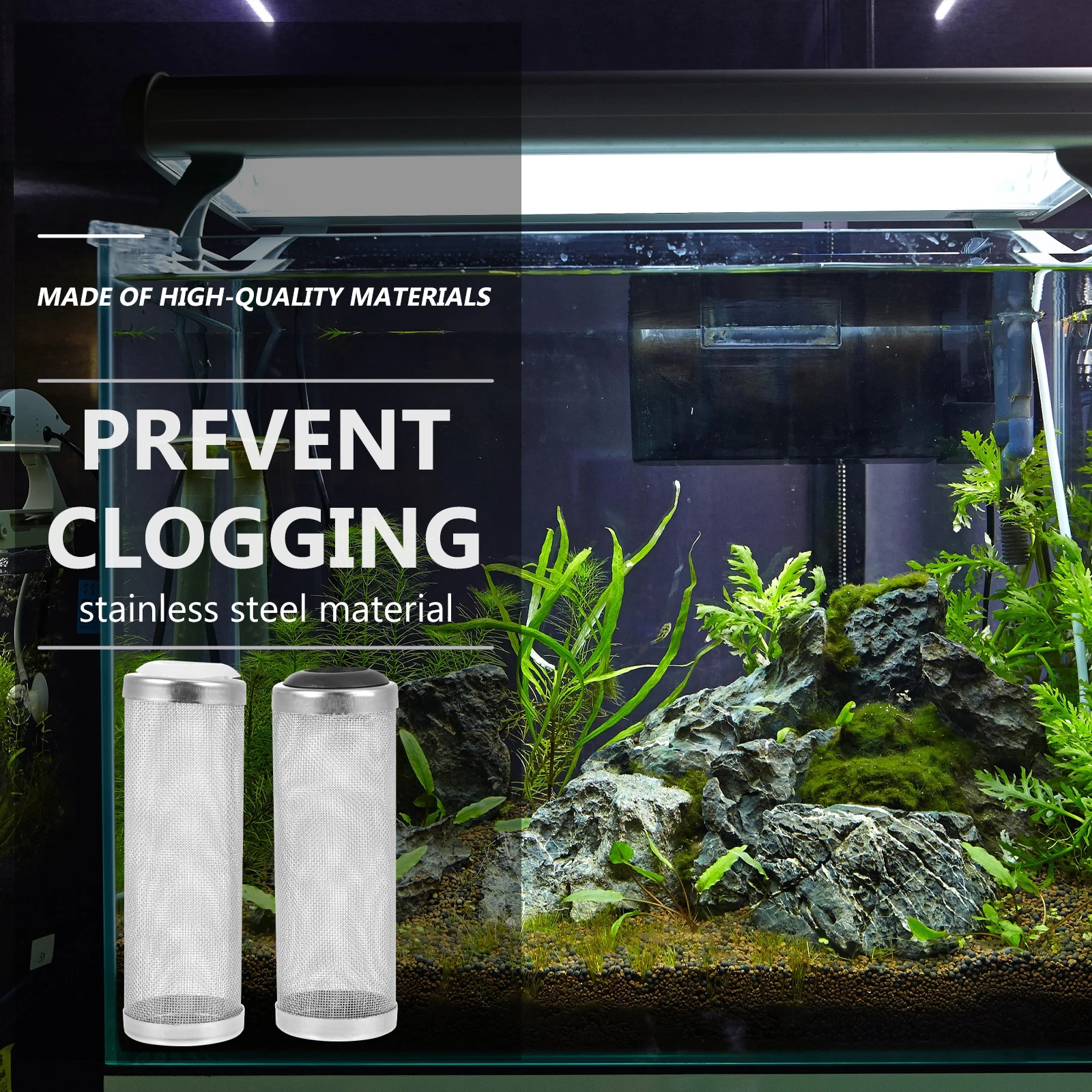 

2pcs Aquarium Filter Mesh Cover 12mm White Black Water Inlet Guard for Fish Tank Strainer Protective Case Replacement