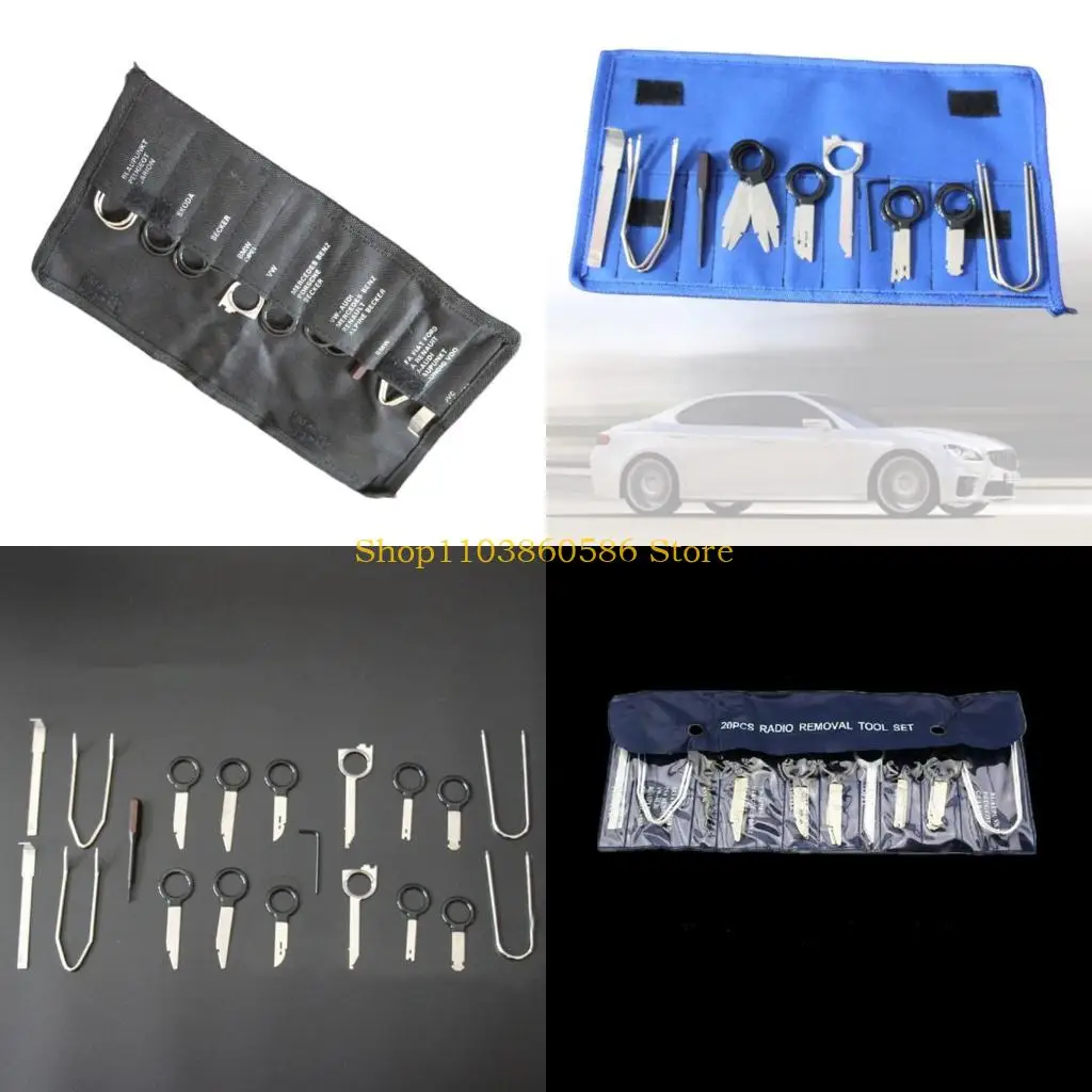 

242A 20Pcs Car Radio Stereo Player Radio Removal Repair Tool Kits Auto Stereo Removal Radio Remove Tools