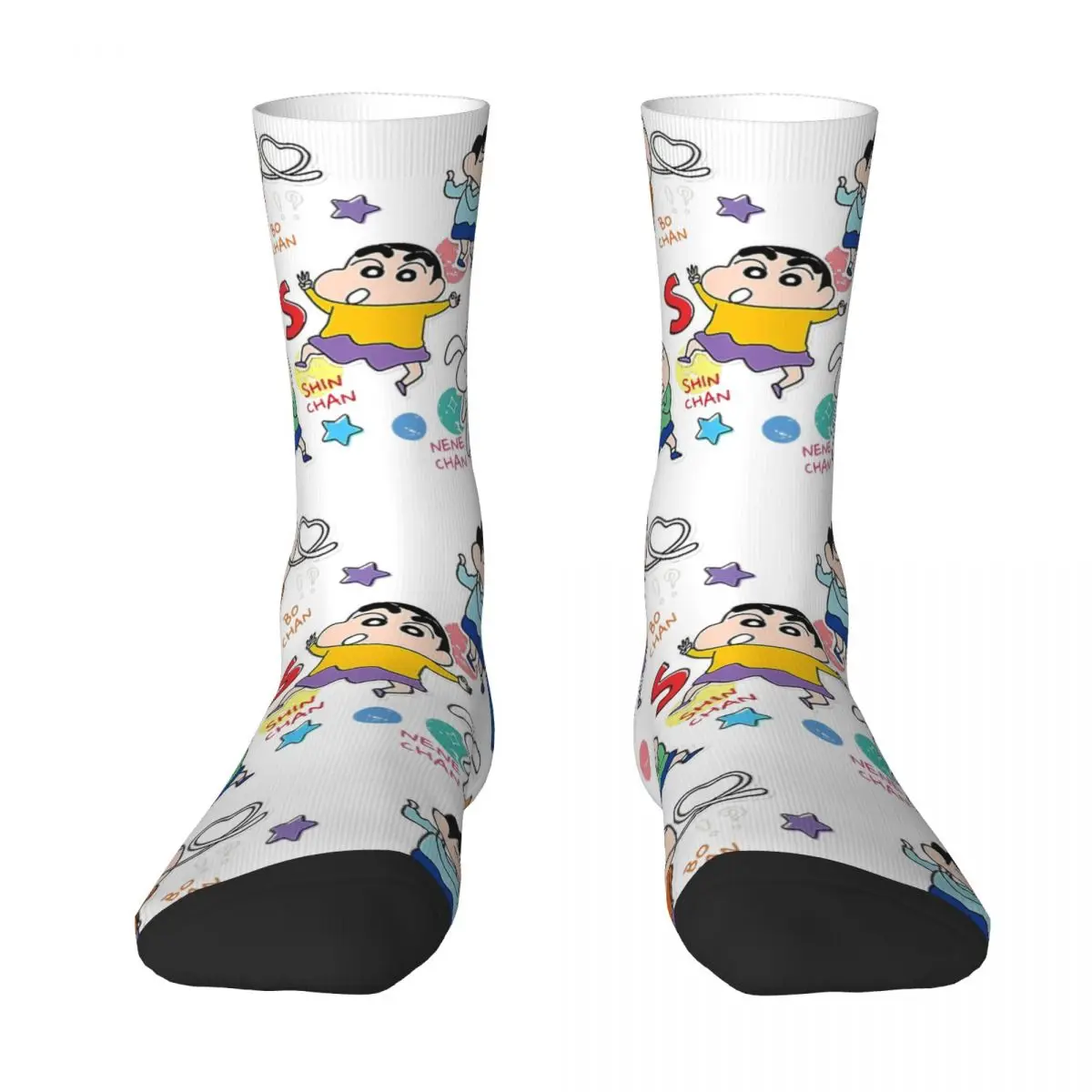 Crayon Shin-chans Socks Autumn Kasukabe boeitai Stockings Elegant Men Quality Socks Pattern Skateboard Anti Slip Socks