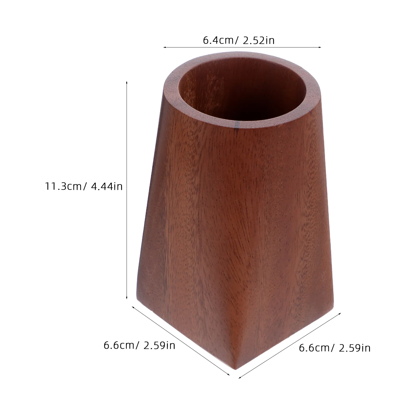 Solid Walnut Wood Pen Holder Desktop Pencil Cup Desk Makeup Organizer Compact Natural Wood Storage for Professionals Teachers