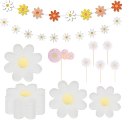 Daisy Birthday Party Decoration For Kids Flag Pulling 7inch Daisy Plate First Birthday Party Decoration Supplies