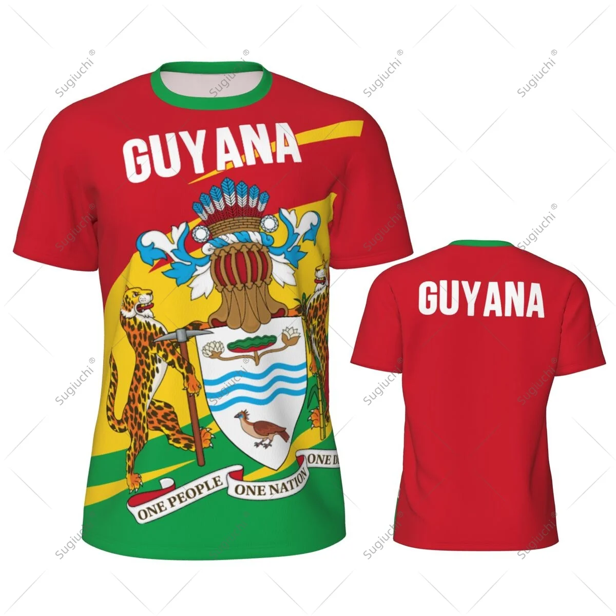 Guyana Flag Men Sports T-shirt Women Tees jersey for Soccer Football Running Bike Tennis Fitness Fans