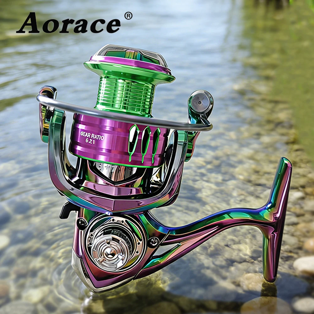 Aorace 2000-7000 Salzwasser Spinning Angelrolle 5,2:1 Hochgeschwindigkeits-Karpfenangeln Spule Metall Magnetisches Bremssystem Angeln