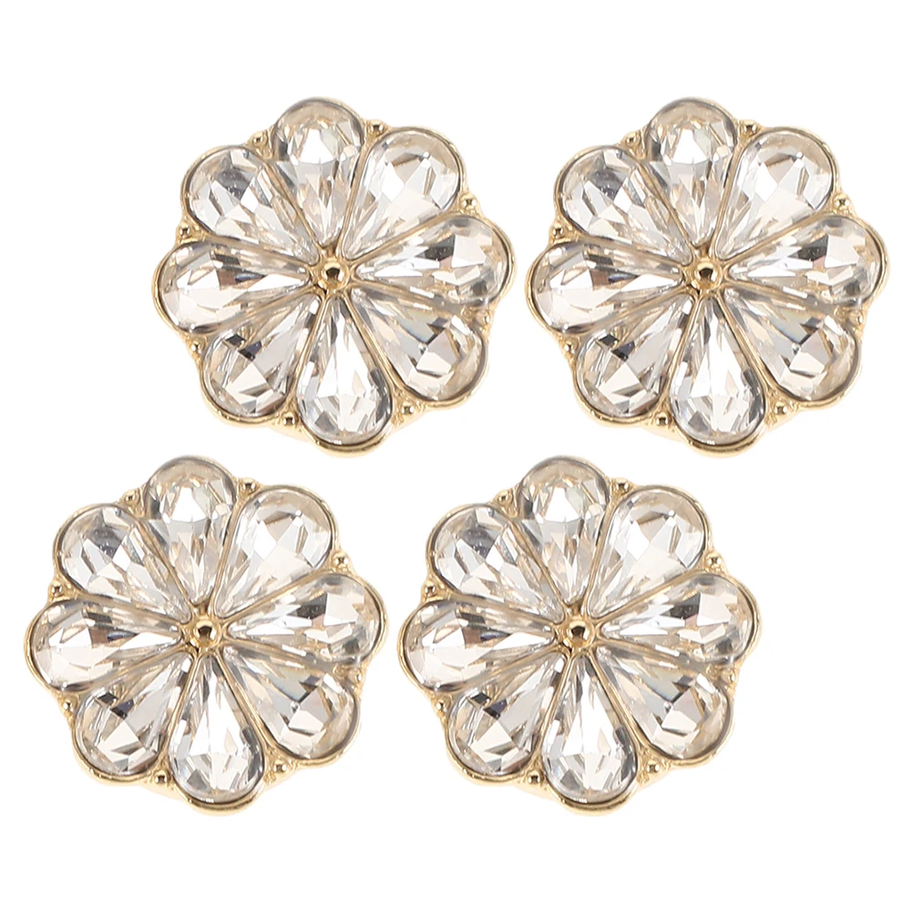 

4 Pcs Flower Button Cover Clips for Shirts Jewelry Women European and American