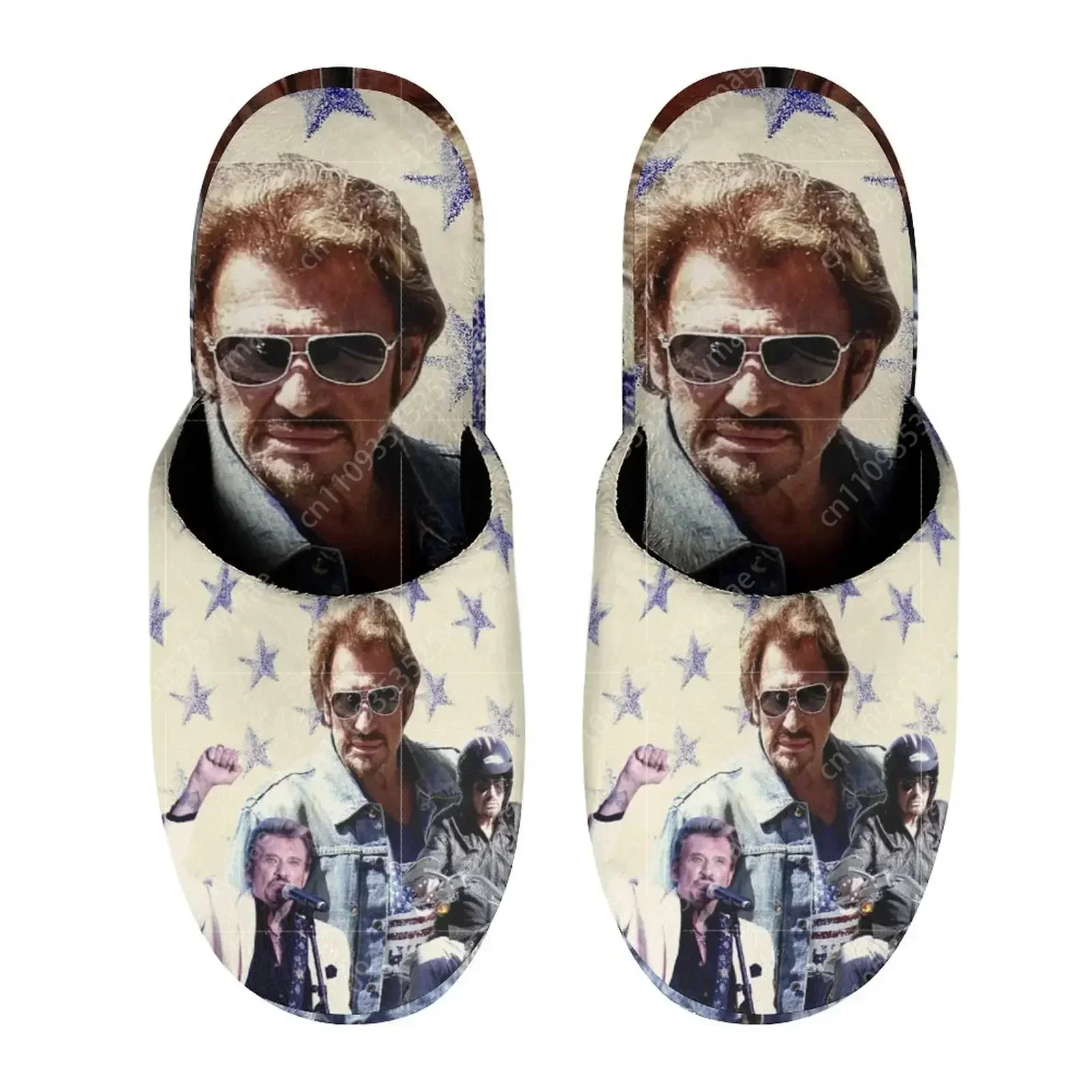 

Johnny Hallyday 12 Warm Cotton Slippers For Men Women Thick Soft Soled Non-Slip Fluffy Shoes Indoor House Slippers Shoe
