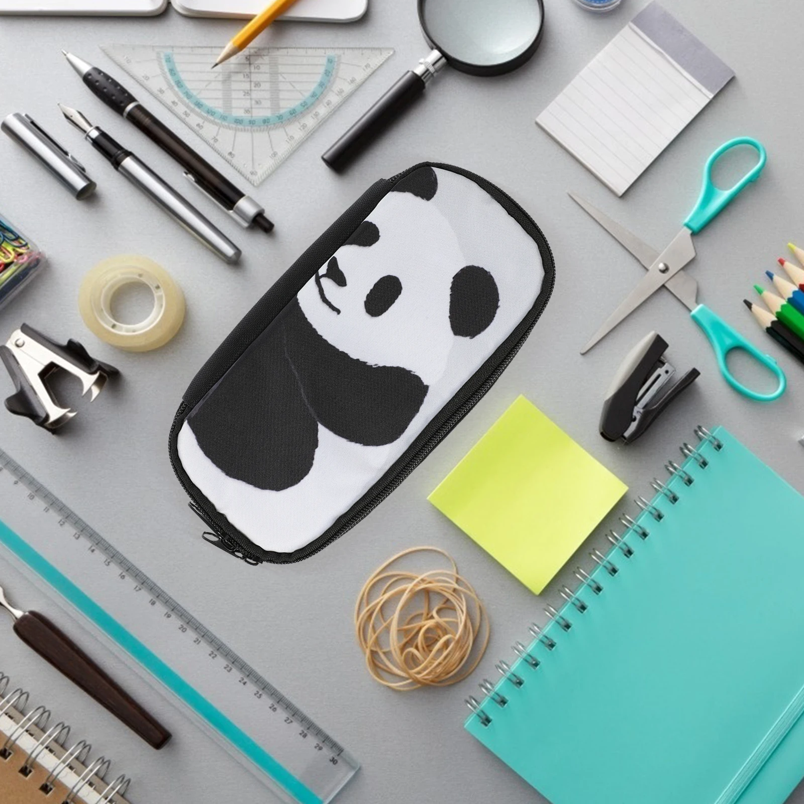 

Pencil Bag Capacity Stationery Organizer Oxford Cloth Pencil Bag Comfortable Lovely Panda Cartoon White