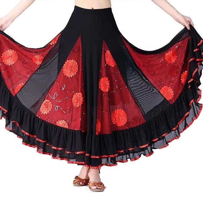 Vestido de baile latino estándar personalizado para mujer, danza moderna, Tango, vals, práctica de actuación de baile, media falda, vestido con flecos