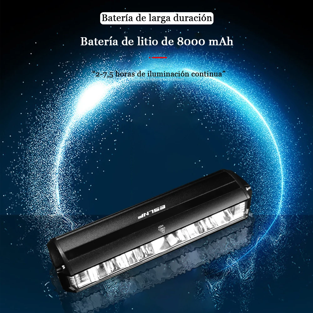 ضوء أمامي للدراجة، 5200 لومن 8000 مللي أمبير في الساعة مقاوم للماء لركوب الليل، شعلة USB لشحن الطريق، ملحقات إضاءة الدراجة، معدات ركوب الدراجات