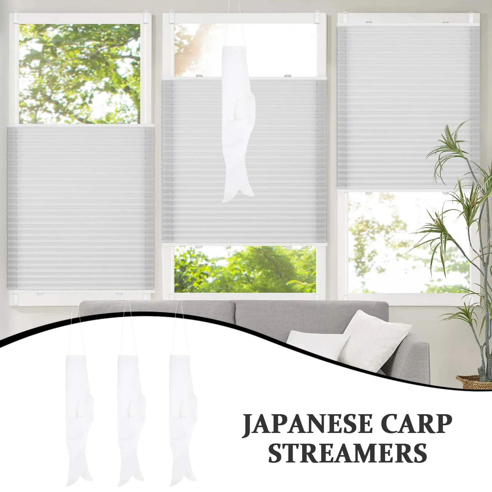 Koinobori – chaussettes à vent vierges pour carpe japonaise, 3 pièces, banderole sur toile, peinture créative, décor de jardin de Festival en plein air, artisanat pour enfants