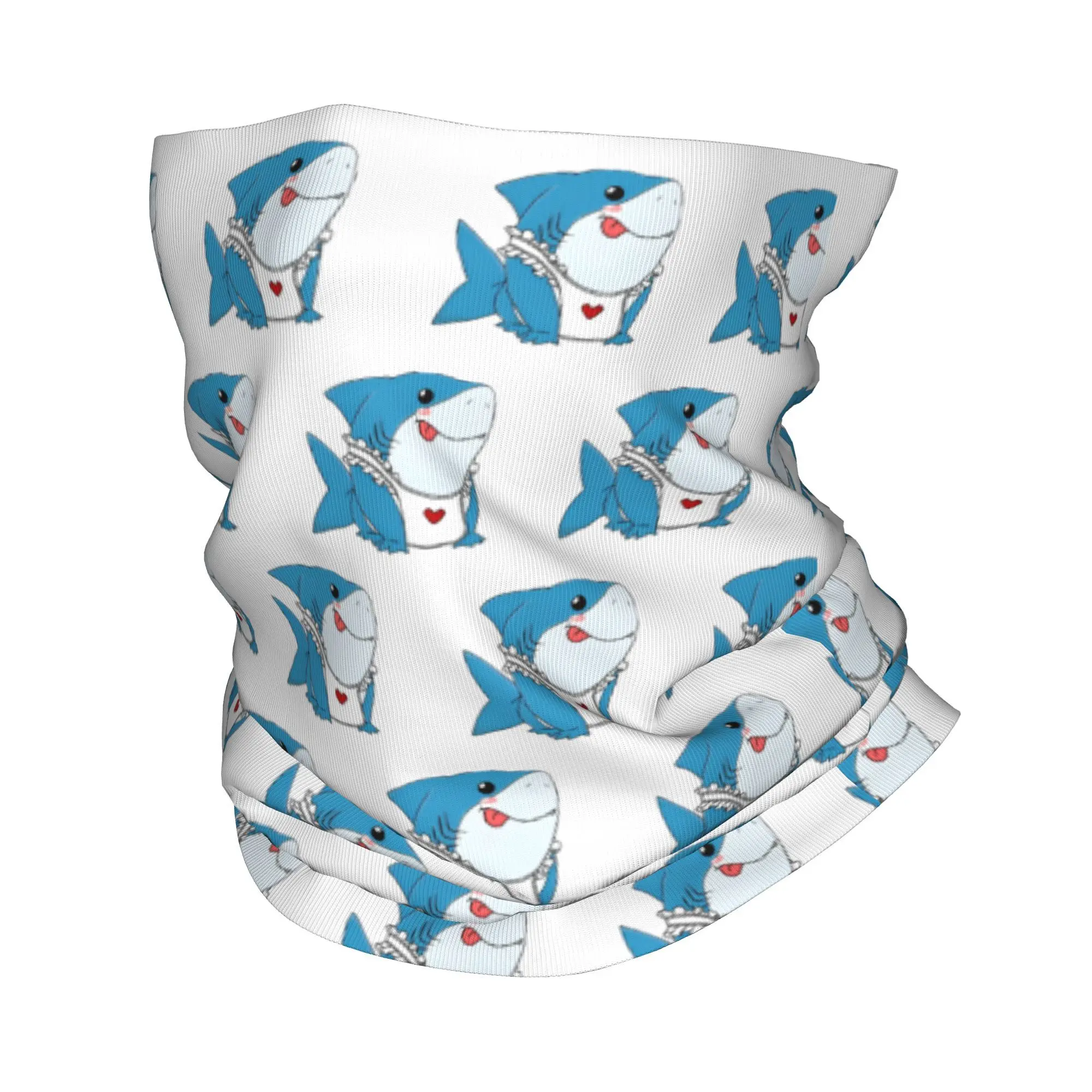 Jeff The Landshark Cute Cortoon Bandana Neck Gaiter Printed  Wrap Scarf Multi-use Face Mask Sports Unisex Adult Breathable