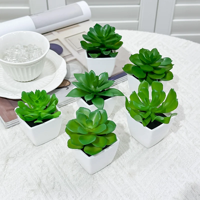 1 Juego de simulación de planta suculenta en maceta, decoración de plantas verdes de simulación, decoración de escritorio para el hogar y la Oficina