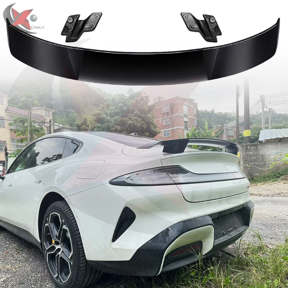 For Xiaomi SU7 2024 Carbon Fiber Look GT Style Rear Spoiler Luggage Compartment Lid Decorative Panel External Accessories