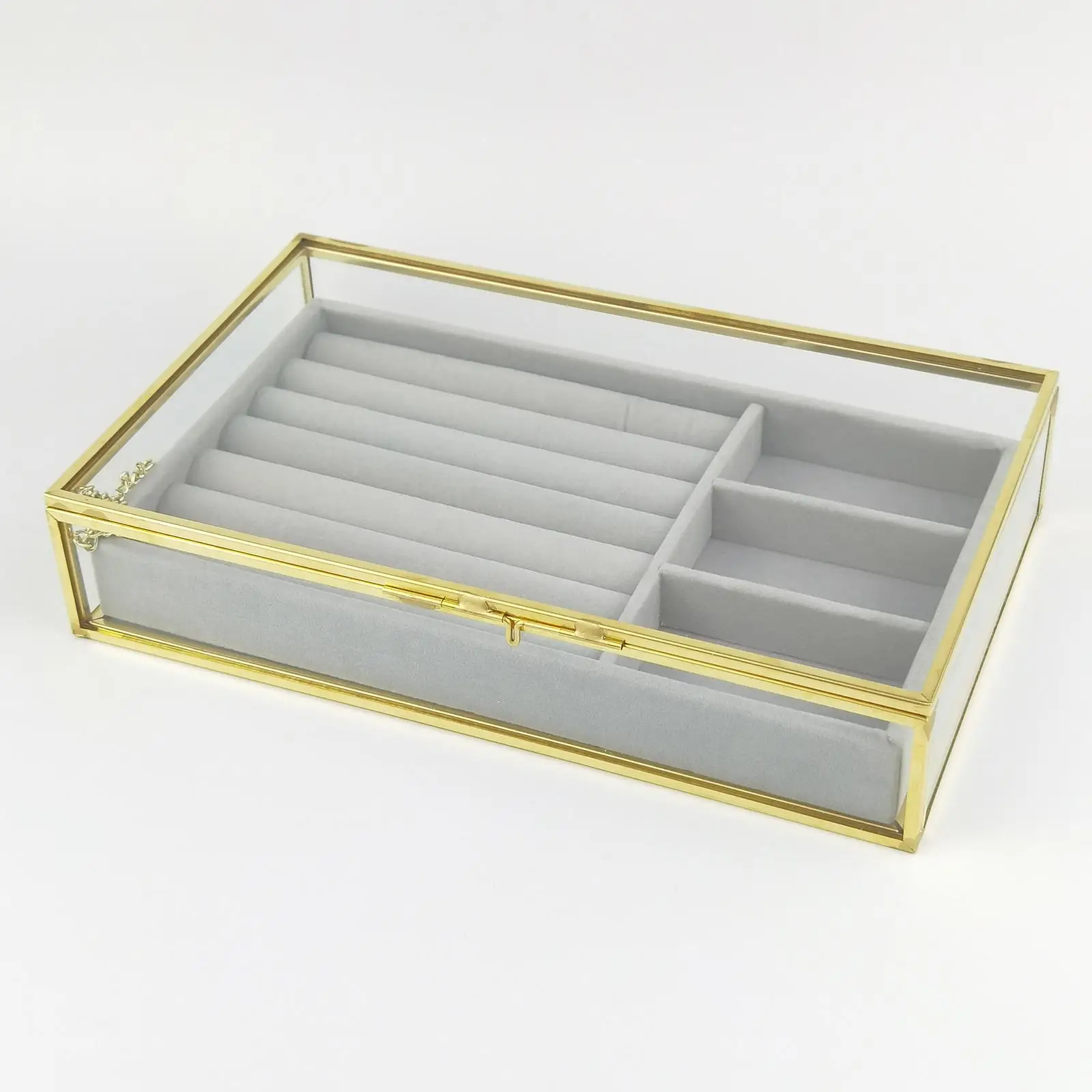

Velvet Jewelry Tray Transparent Jewelry Display Showcase Charm Box