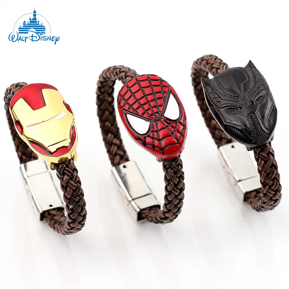 Disney Avengers Superhero Iron Man Tactical Bracelets Trend Spiderman Bracelet Fashion Black Panther Hand Chain Gifts For Fans