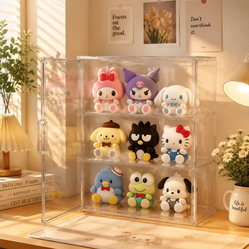 

3-Tier Clear Display Box, Dustproof Storage Organizer, Ideal for Blind Box Toy Figure Display and Home Decoration