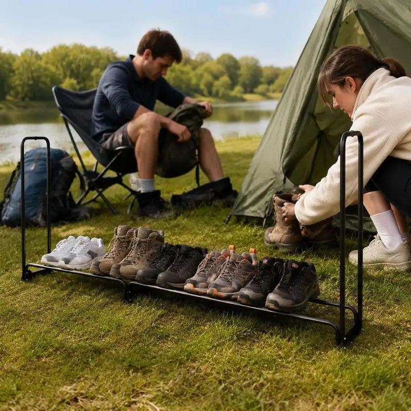 Étagère de rangement pour bois de chauffage 386 x 36 x 117 cm en structure tubulaire d'acier avec revêtement en poudre noir mat, grande capacité de charge 400 kg, design surélevé avec couvercle de protection