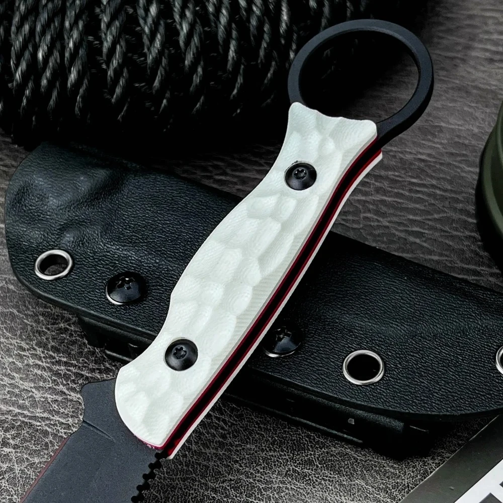 في الهواء الطلق التكتيكية الصيد مستقيم سكين البرية بقاء القتال الدفاع سكين قصير التخييم التنزه مغامرة الإنقاذ EDC سكين #3