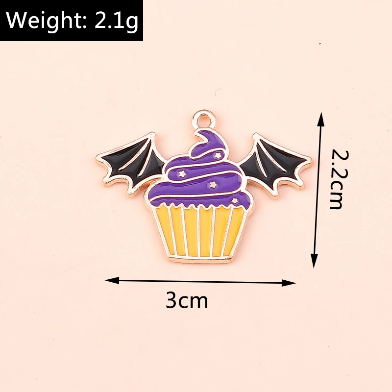 10 teile/los Mix Emaille Halloween Geist Kürbis Fledermaus Charms Anhänger für Schmuck Machen Frauen Mode Ohrringe Halsketten Handwerk Geschenk – Detail 18