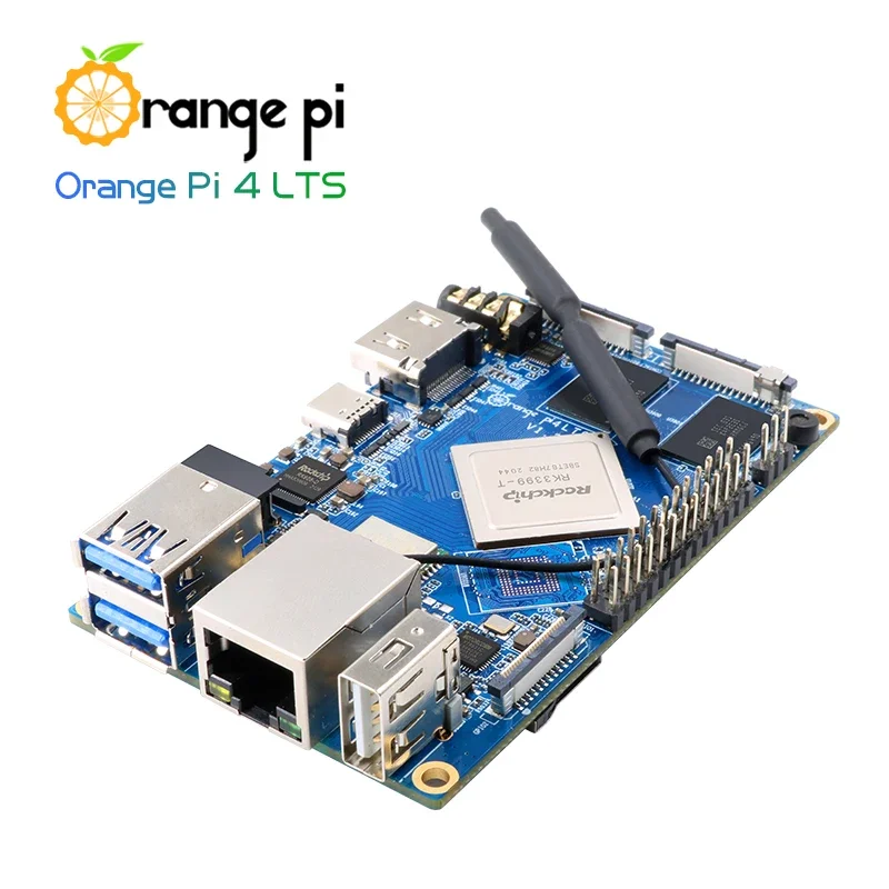 Orange Pi 4 LTS 3GB RAM Rockchip RK3399, mendukung Wifi + BT5.0,Gigabit Ethernet, Run Android,Ubuntu,Debian OS