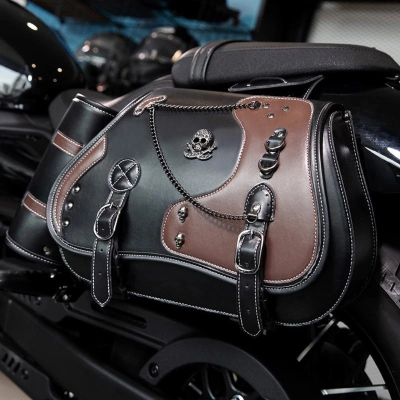 

Luggage Storage Bag Motorcycle Tool Bag Saddlebag Punk Saddlebag X37F