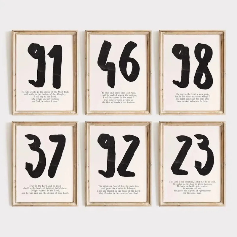 Классический христианский плакат для стихов Библии, псамы, тексты, настенное искусство, печать на холсте
