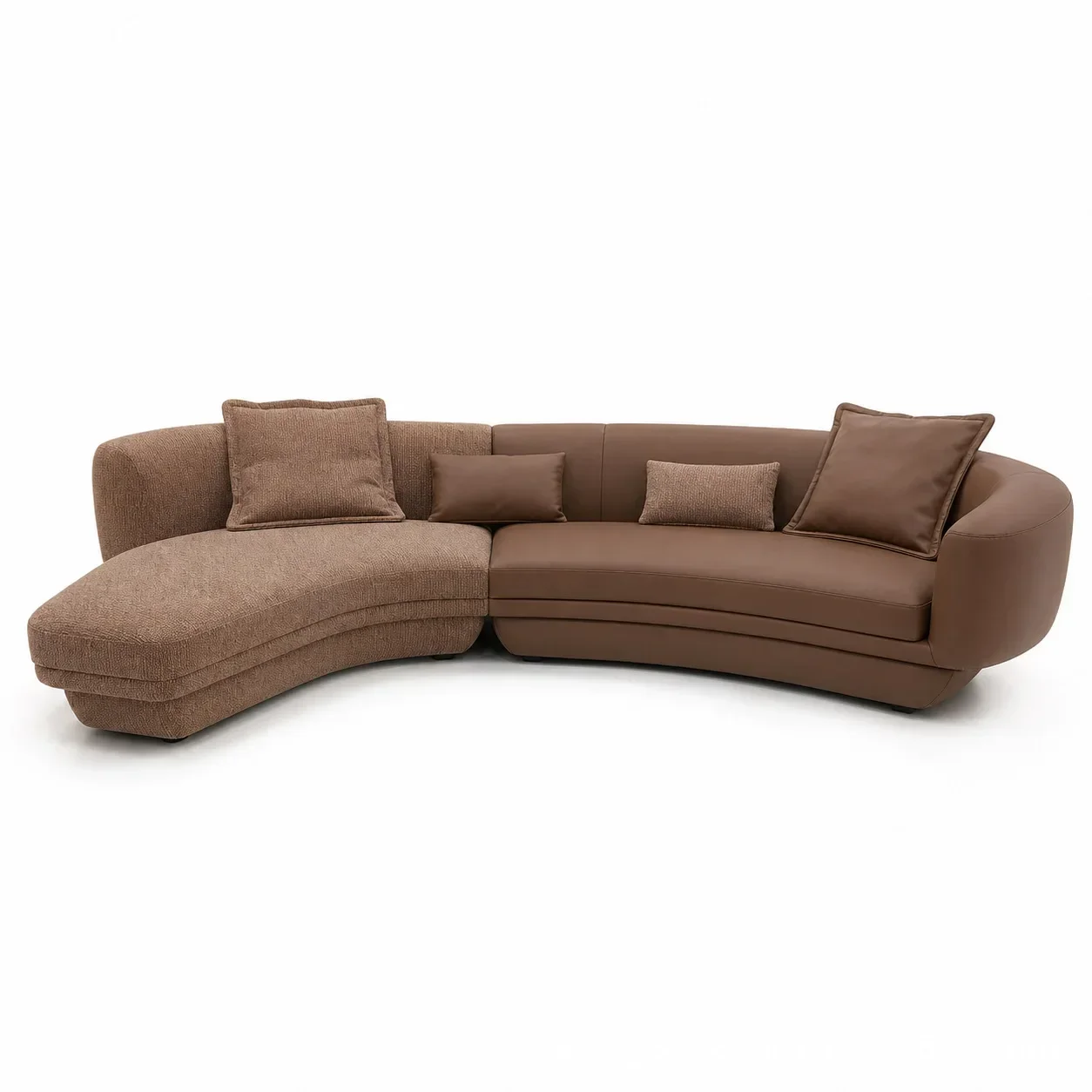 Light Luxury Curved Corner Sofa Villa Large Flat Floor Living Room Princess Combination Leather Cloth Sofa