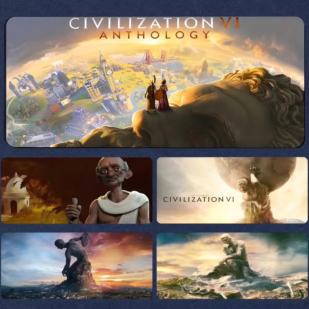 Civilization VI Mouse Pad Mousepad Large Gaming Mouse Pad LockEdge Thickened Computer Keyboard Table Desk Mat
