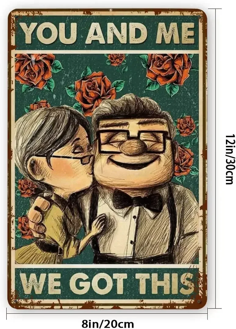 فلابستيكر-قصدير معدنية ، ديكور حائط ، كارل وإيلي ، أنت وأنا ، حصلنا على هذا ، عيد الفصح ، البار ، العائلة ، المقهى ، العام الجديد #2