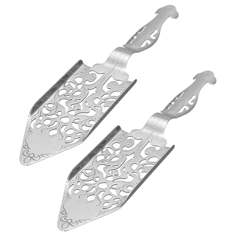

2Pcs Stainless Steel Absinthe Spoon Hollow-Out Design for Bar Home Multi-Function Sugar Cube Spoon Practical Absinthe