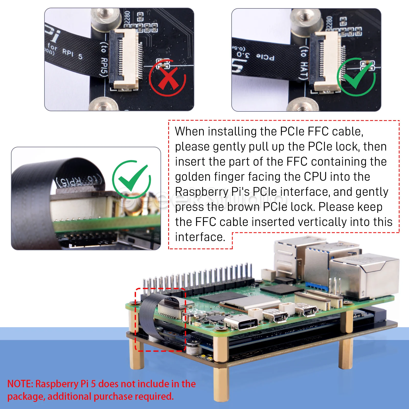 N21 Dual 2280 NVMe base for Raspberry Pi 5 Extension Adapter Board