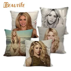 Custom Shakira Nice Pillowcase Wedding Decorative Cotton Linen Pillow Case For Home Pillow Cover 45X45cm One Side