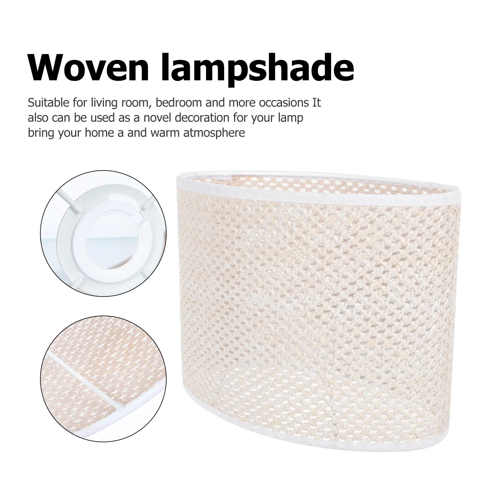 1Pcs Woven Lamp Cover Durable Simple Lampshade Bedside Wall Floor Lamp Accessory Home Decoration Woven Lampshade