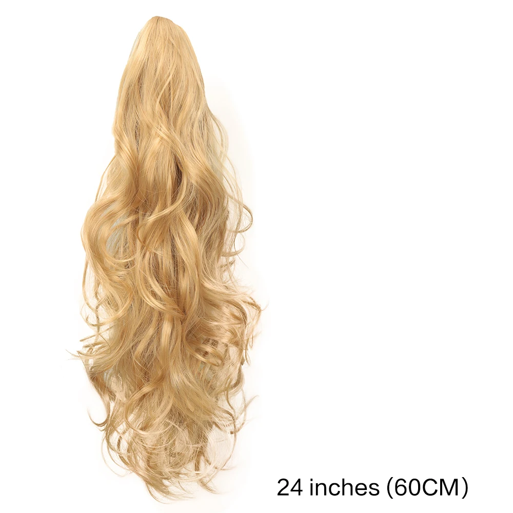 Long Synthetic Wavy Clip in Hair Ponytail Hair Wigs Extensions Style Claw Pony Tail Hairpiece for Women Cosplay Party