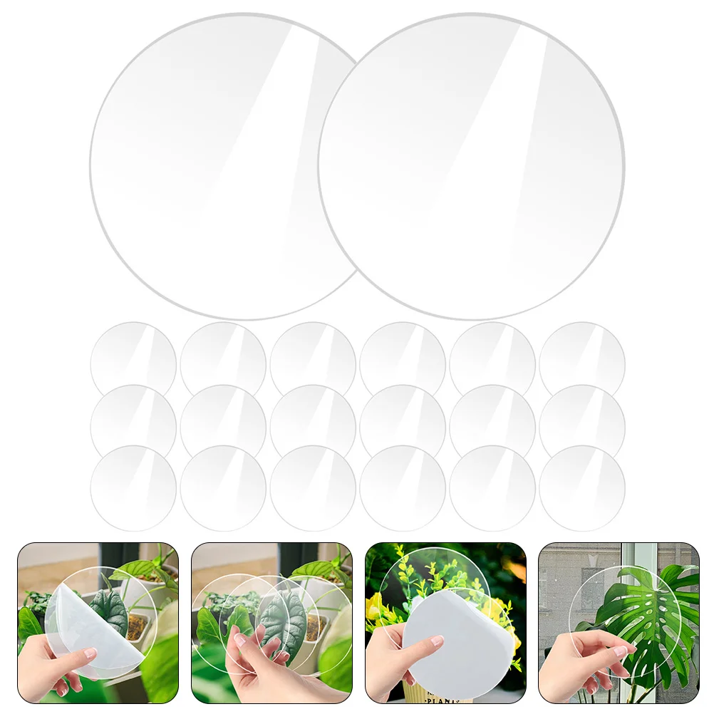 

20 Pcs Acrylic Round Sheet Circle Rounds Handcrafted Disc Piece Clear Board Multi-function Plate