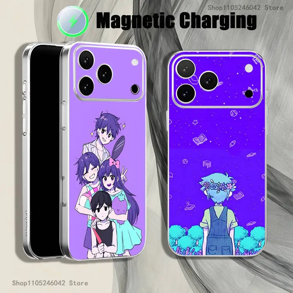 

O-Omori Game Shockproof Transparent White Phone Case For iPhone 17,16,15,14,13,12,11,Pro,Max Magnetic Wireless Charging
