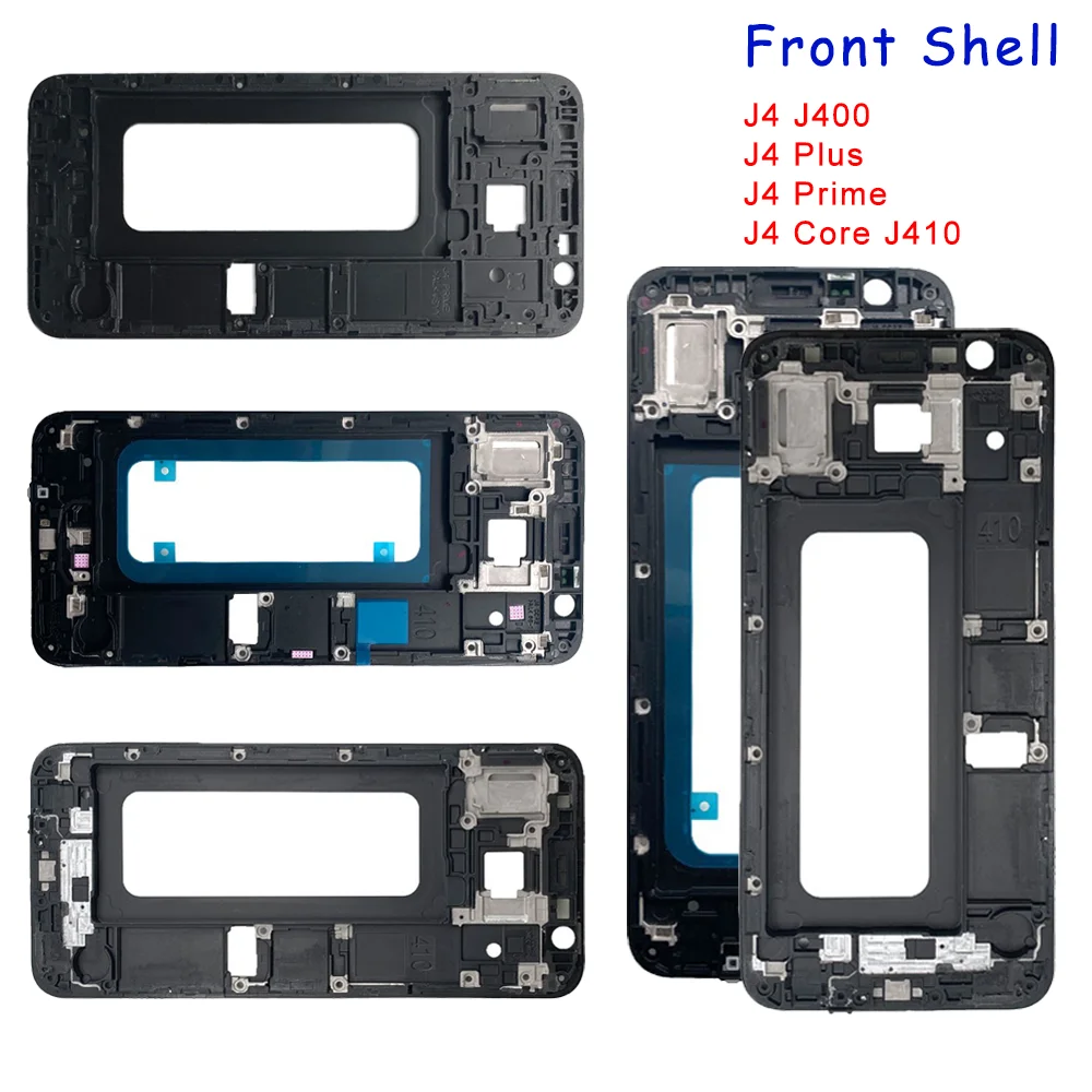 Front Housing LCD Display Frame Housing Middle Frame Bezel Plate For Samsung J4 Plus Prime Core J410 J400 J6 J600 J6 Plus J610