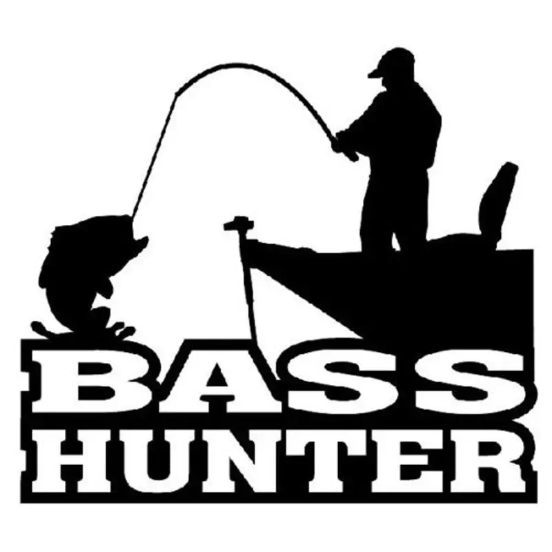 Fishing Stickers on Ships, High Quality Car Window Decorations, Personalized Pvc Waterproof Decals, Black/white, 15cm*14cm