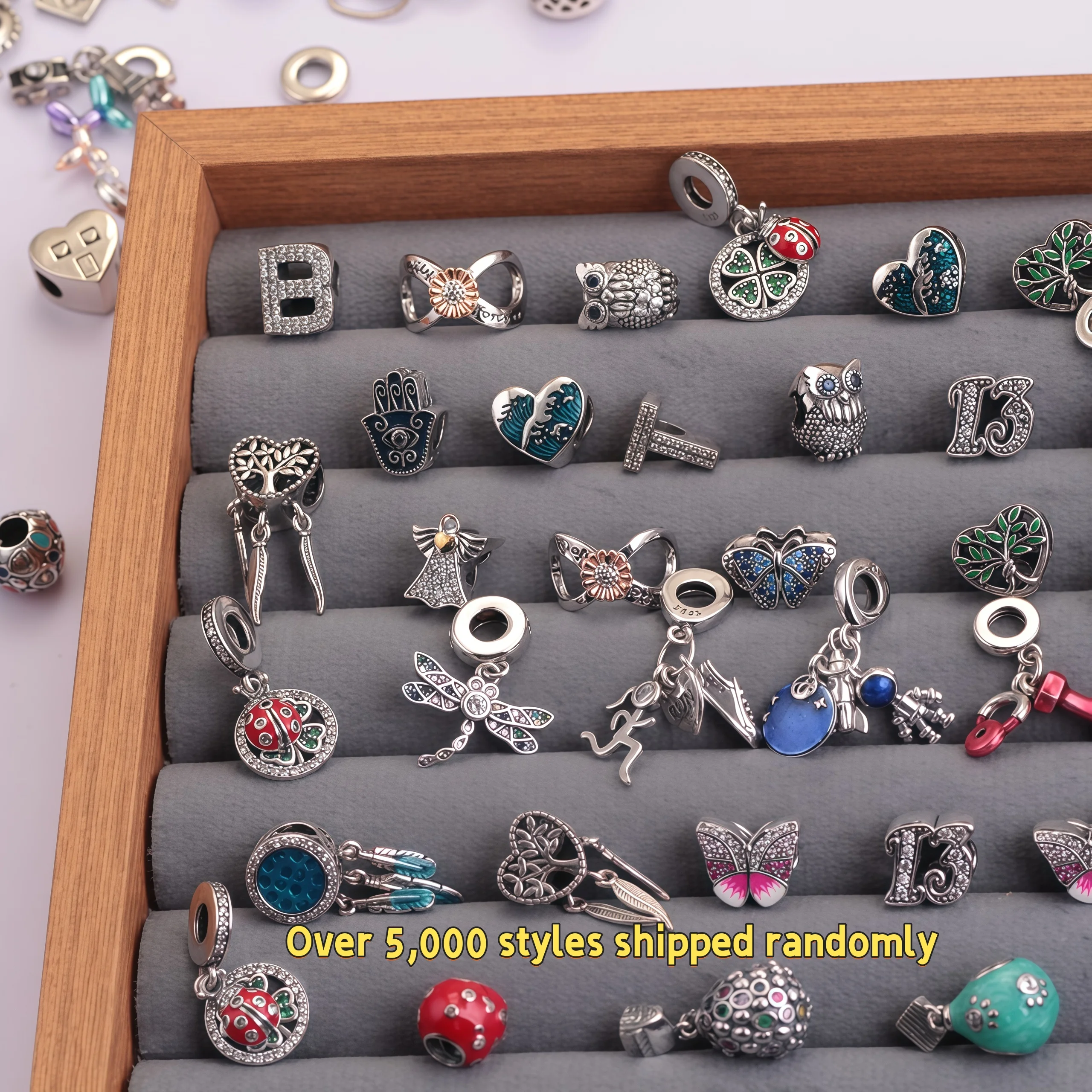 Over 5,000 Styles Shipped Randomly 925 Sterling Silver Pendant DIY Charms Bracelet Accessories Women Surprise Gift DIY Beads