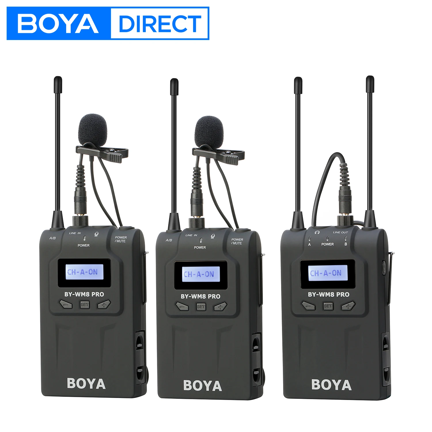 

BOYA BY-WM8 PRO UHF Wireless Lavalier Lapel Microphone for iPhone Android DSLR Cameras PC Computer Interview Youtube Streaming