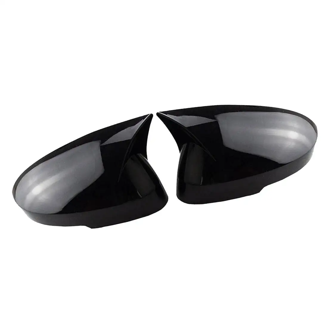 

1Pair Horn Style Rearview Mirror Cover Cap Door Wing Trim fit for Nissan Rogue 2021 2022 2023 2024 Glossy Black ABS