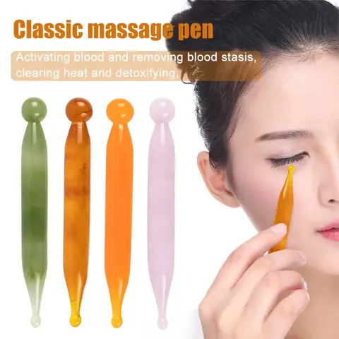Natural Resin Amber Massage Scraping for Face Neck Beeswax Guasha Scraper Massager Scrape Therapy Acupoint Acupressure
