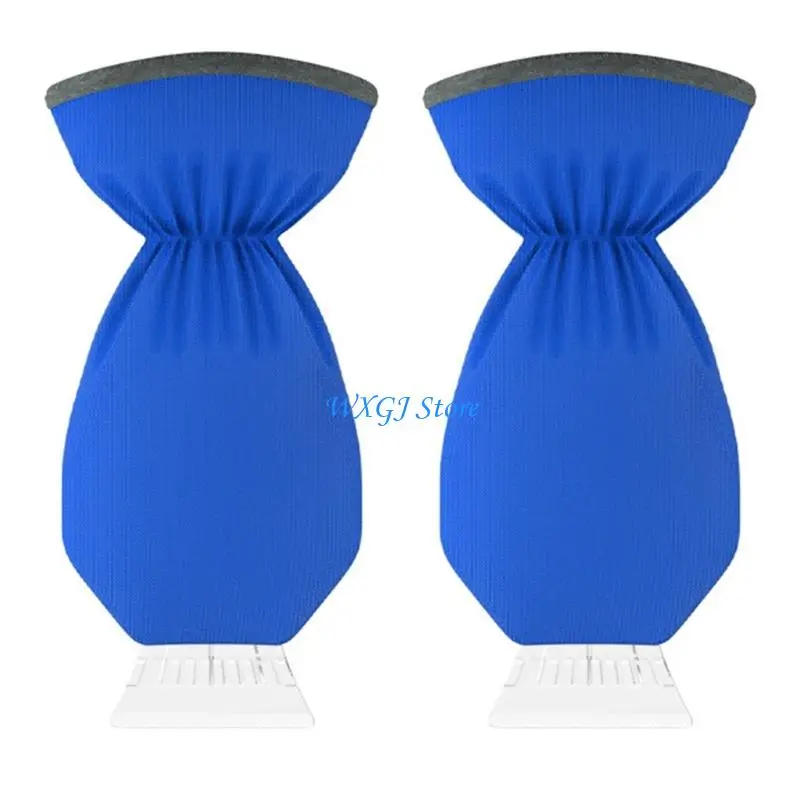 37JE （1 pcs）Ice Scraper Mitt for Car Windshield Waterproof Snow Glove Removal Tool with Thick Warm Fleece Lining Shovel Window