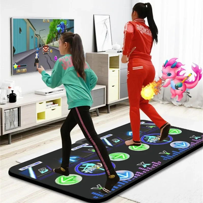 Double Wireless Game Dancing Mat Computer TV Dual Purpose Yoga Fitness Mode Somatosensory 2 Gamepad Dance with Host Console USB