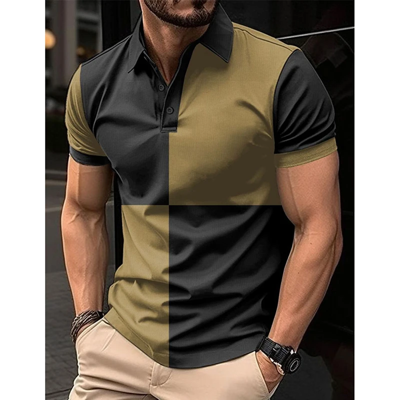 

Fashion Lapel Short Sleeve Spliced England Polo Shirts Men's Clothing Summer New Loose Casual Tops All-match Tee Shirt