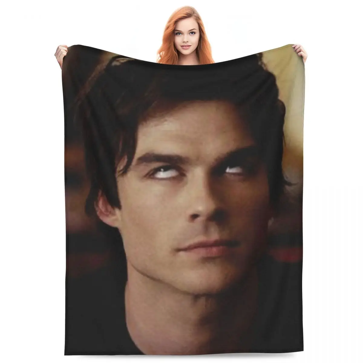 Ian Somerhalder The Vampire Diaries Damon Blanket Fleece Winter Breathable Soft Throw Blanket for Bed Car Bedspreads
