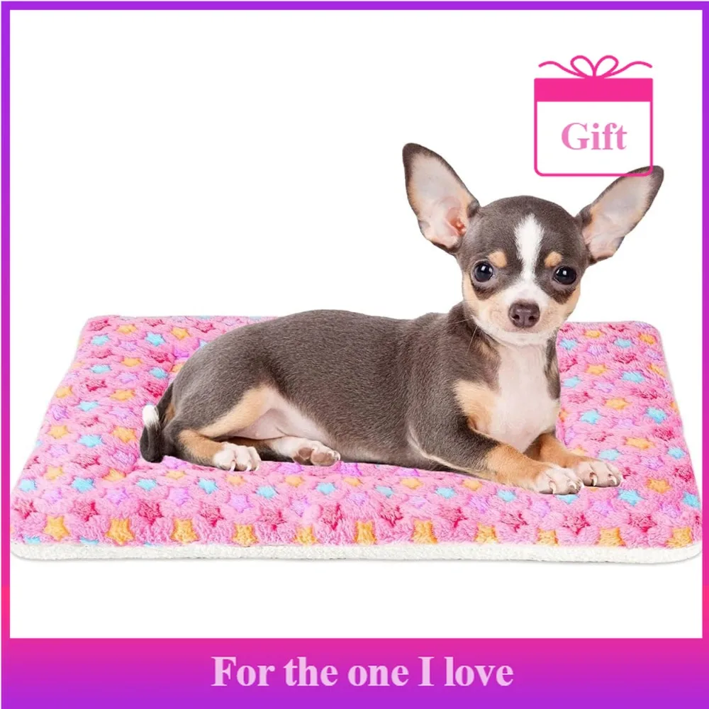 

Super Soft Dog Cage Mat with Cute Star Pattern, Washable