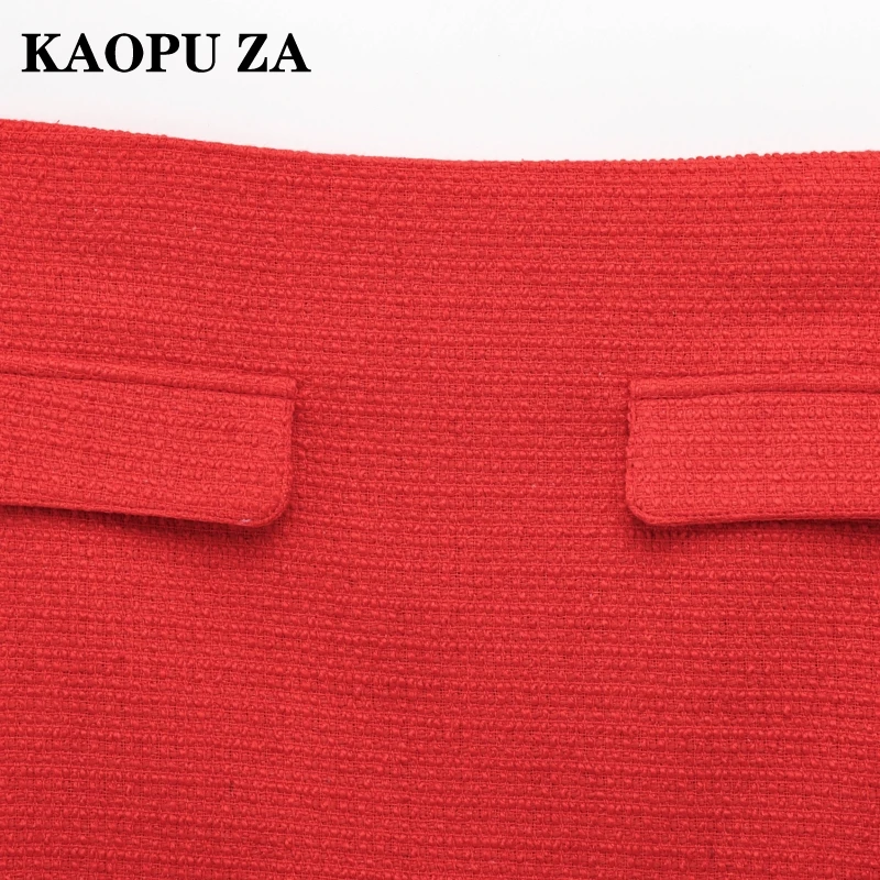 KAOPU ZA 2025 Autumn Wear Woman's Casual Bottoms Mini Skirt Streetwear Spring Lady Short High Waist Ruffles Regular Fit Pockets